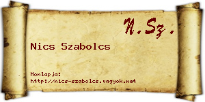 Nics Szabolcs névjegykártya