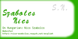 szabolcs nics business card